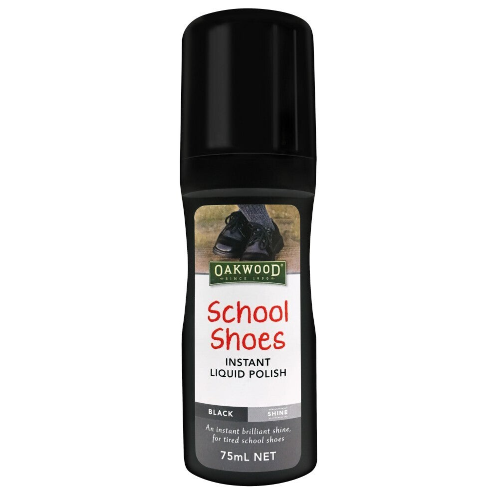 Oakwood Instant Liquid Shoe Polish 75ml - Black